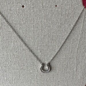Avon Silver Horseshoe Pendant Necklace